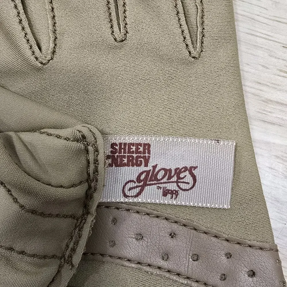 Women's Sheer Energy Gloves By Leggs One Size Stretch Fit Beige Tan - Picture 6 of 8